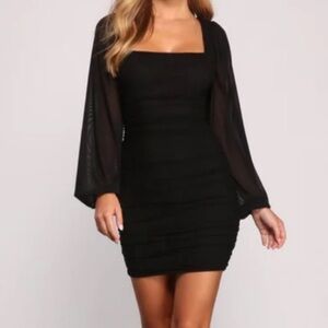 Windsor Forever Chic Black Mesh Bodycon Mini Dress S